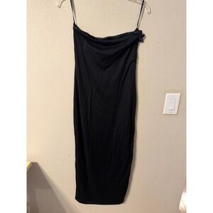 HONEY PEACH Black STRAPLESSMidi Dress S/P
